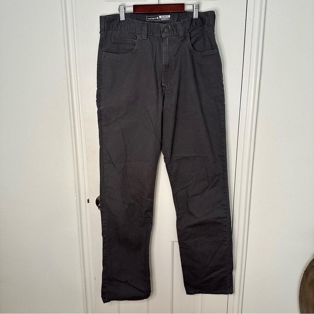 Carhartt Relaxed Fit Canvas Work Pants Charcoal Gray 32x34 Utility Trousers